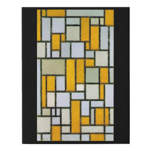 Composition Yellow and Gray, Mondrian Faux Canvas Print