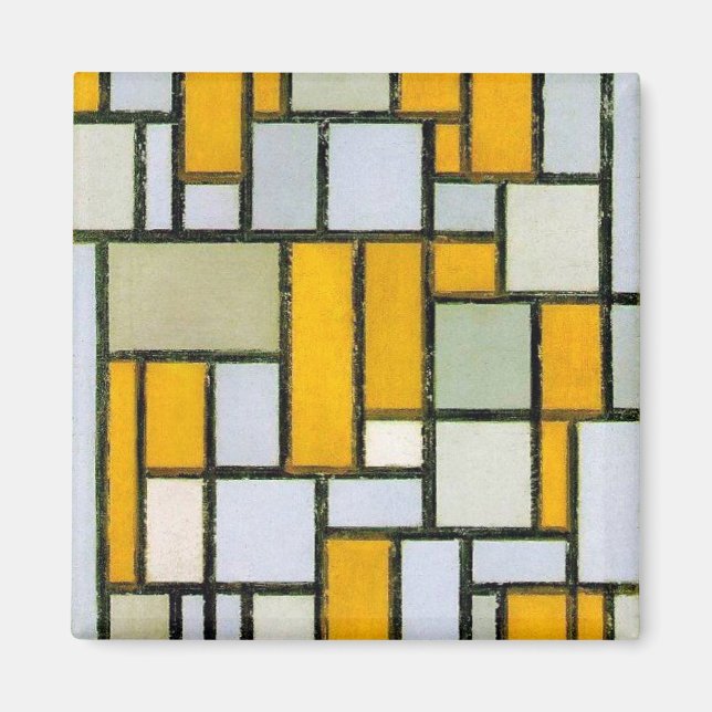 Composition Yellow and Gray, Mondrian Magnet (Front)