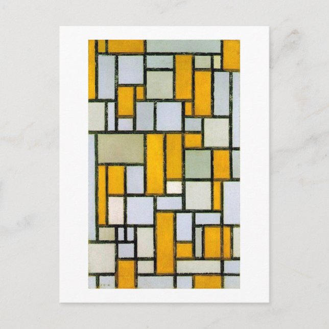 Composition Yellow and Gray, Mondrian Postcard (Front)
