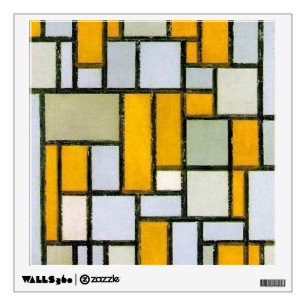 Composition Yellow and Gray, Mondrian Wall Decal