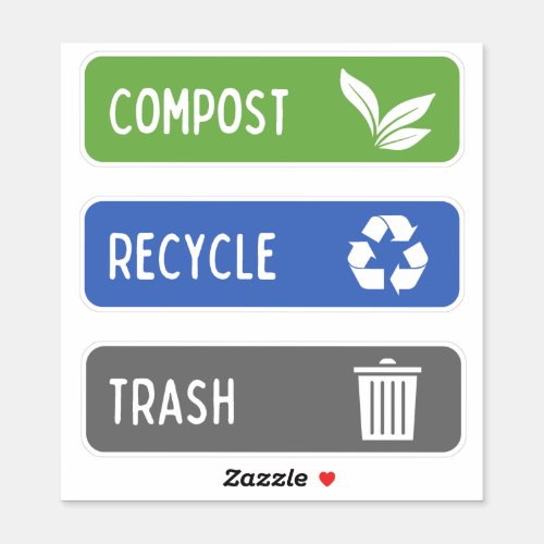Compost Bin Recycle Trash Stickers