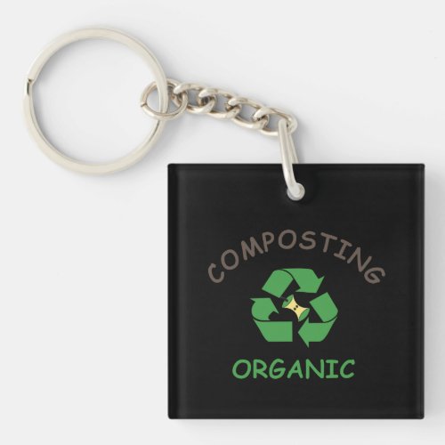 compost composting composter organic farming keychain