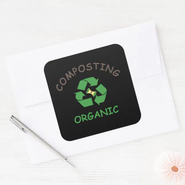 Composting Program Sticker compost composting composter organic farming square sticker | Zazzle