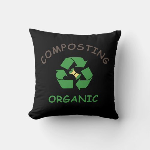 compost composting composter organic farming throw pillow