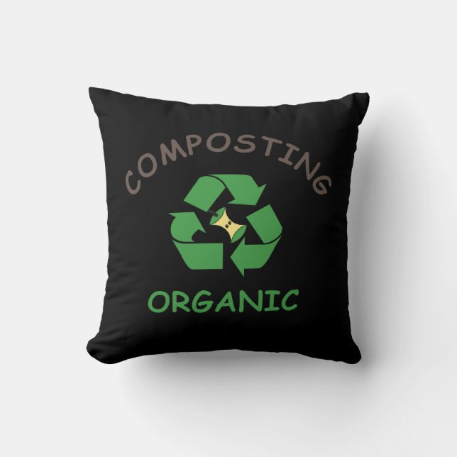 compost composting composter organic farming throw pillow (Front)