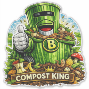 Compost King - Wheelie Bin Waterproof Sticker