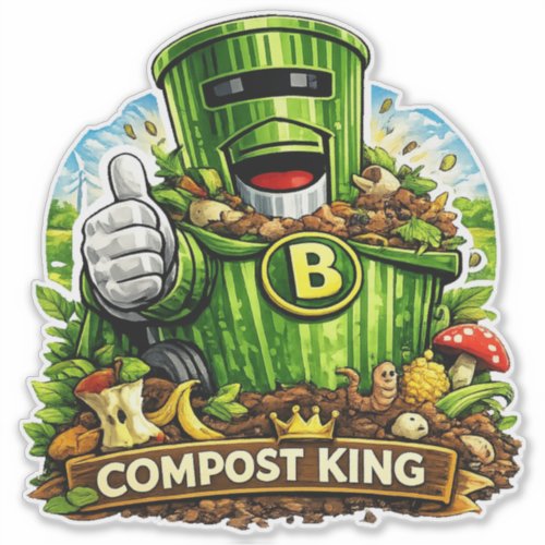 Compost King - Wheelie Bin Waterproof Sticker
