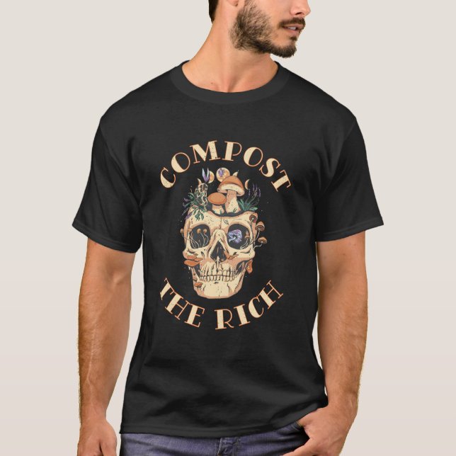 Compost The Rich - Mushroom Skull T-Shirt (Front)