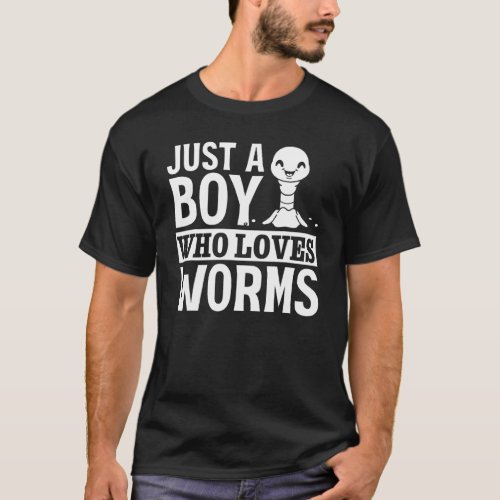Compost Worms Worm  I Just A Boy Who Loves Worms T_Shirt