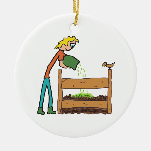 Composting Ceramic Ornament (Front)