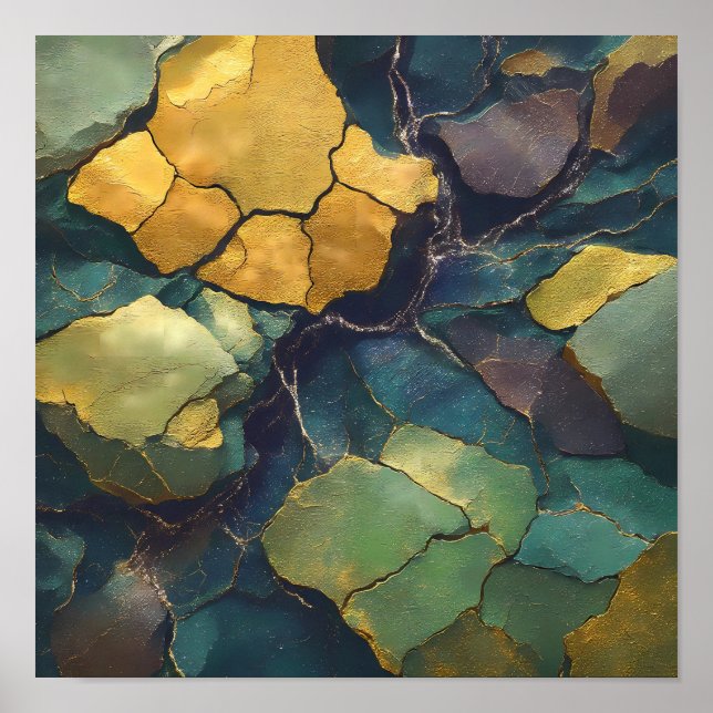 Compressed Mineral Wallpaper with Luminous Metalli Poster (Front)
