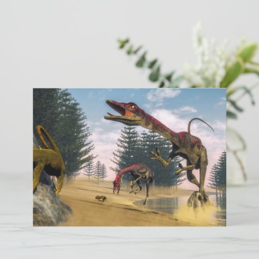 Compsognathus dinosaurs - 3D render (Standing Front)