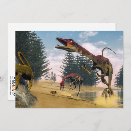 Compsognathus dinosaurs - 3D render (Front/Back)