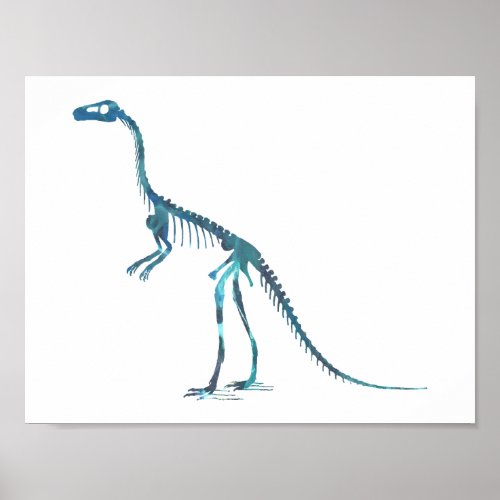compsognathus skeleton poster