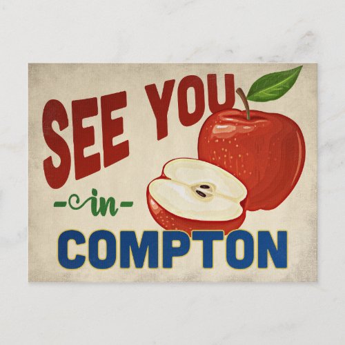Compton California Apple _ Vintage Travel Postcard