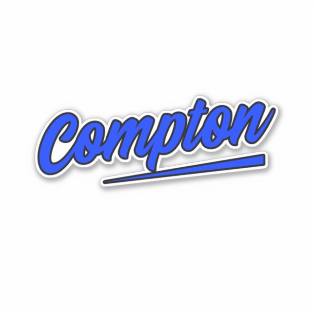 Compton California Blue Typography Sticker (Front)