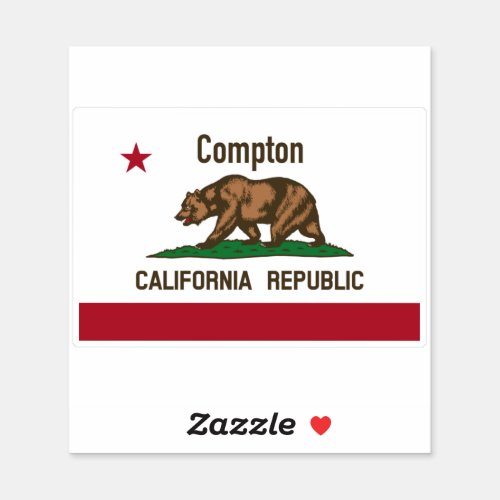 Compton California Flag Sticker