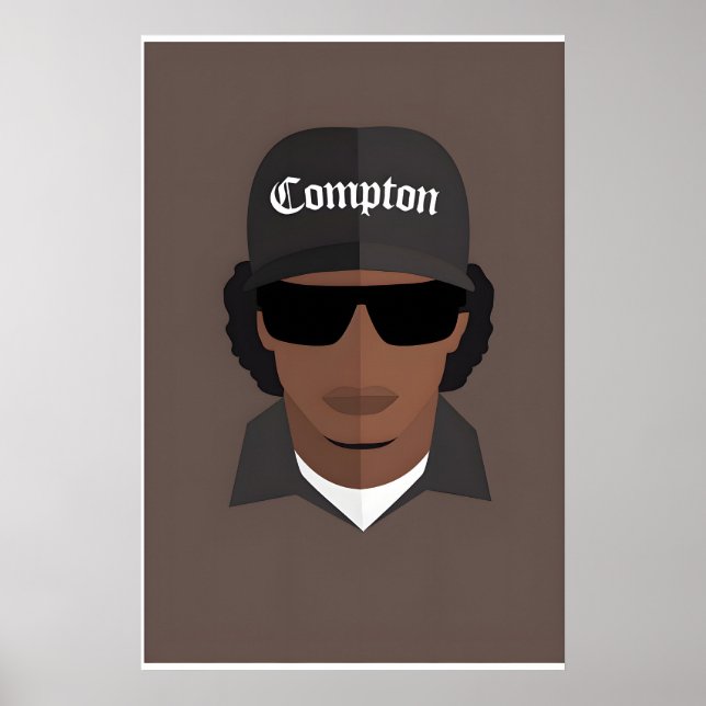 Compton Hip Hop Inspired Original Icon Design Poster (Front)