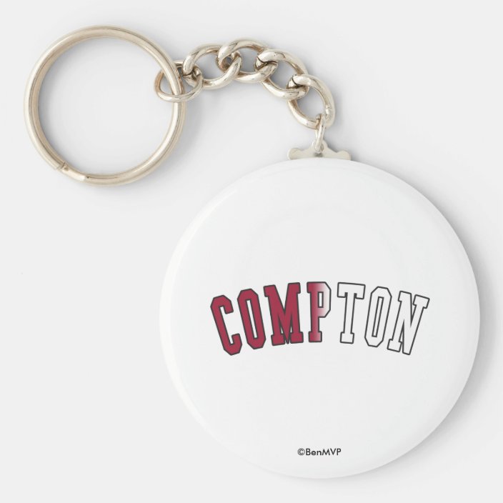Compton in California State Flag Colors Key Chain