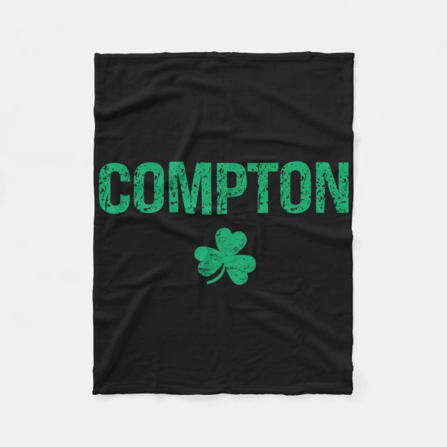Compton Irish Shamrock St Patrick's Day  Fleece Blanket (Front)