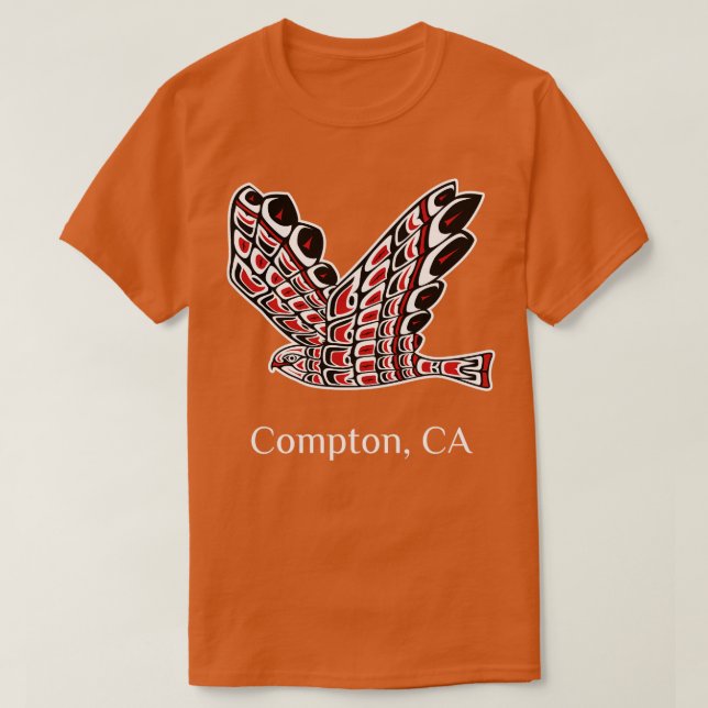 Compton Redailed Hawk Native American Bird of Prey T-Shirt (Design Front)