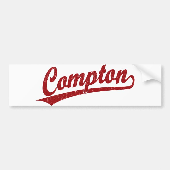 Compton script logo in red bumper stickers