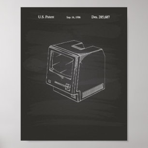 Computer 1986 Patent Art Chalkboard Poster