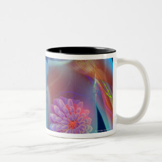 Computer artwork representing breast cancer, Two-Tone coffee mug