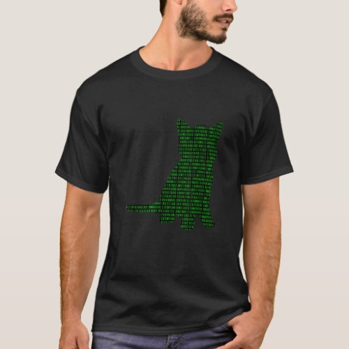 Computer Binary Numbers Cat  Programmer Coder Men  T_Shirt