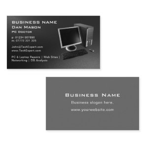 Computer Blue Motherboard Laptop Technician Repair Business Card