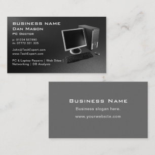 Computer Blue Motherboard Laptop Technician Repair Business Card