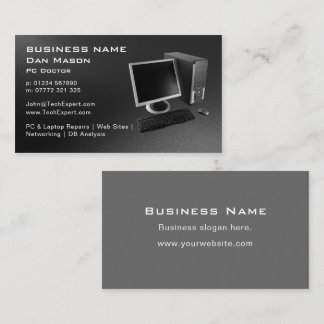Computer Blue Motherboard Laptop Technician Repair Business Card