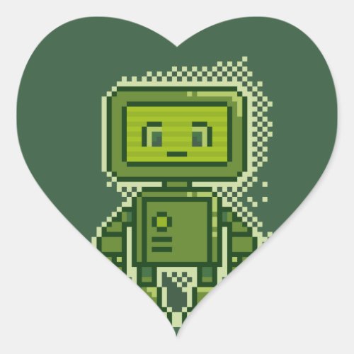 Computer boy heart sticker