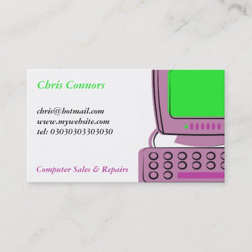 Customizable Computer Business Card Templates