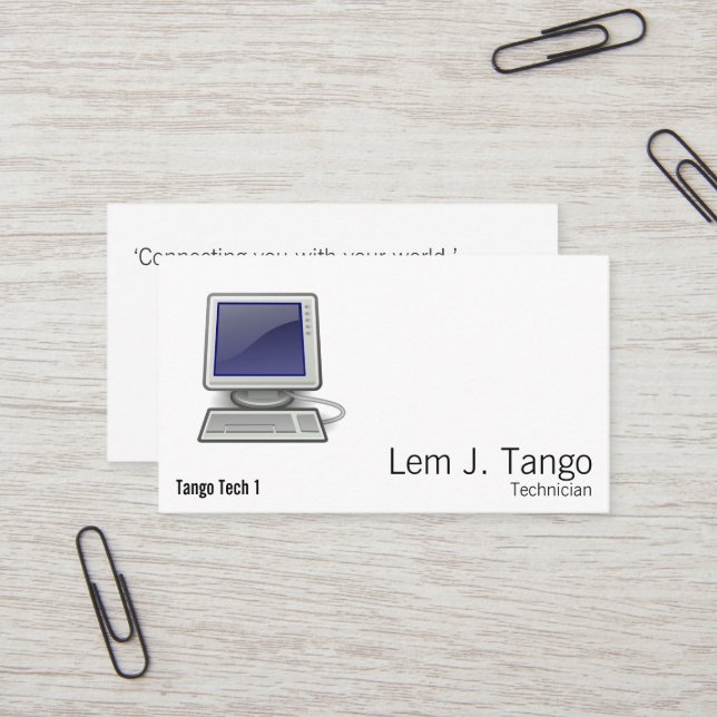 Computer Business Card (Front/Back In Situ)