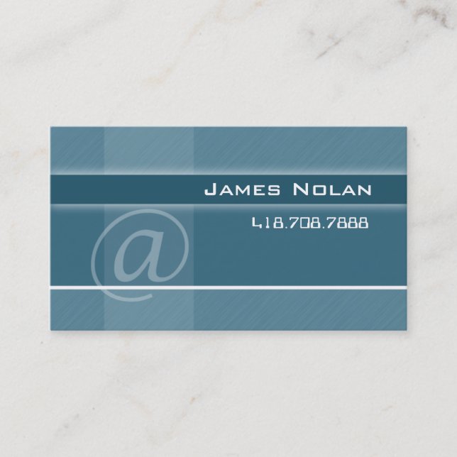 Computer Business Cards Blue Abstract Angle (Front)