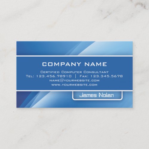 Computer Business Cards Blue Abstract Rays