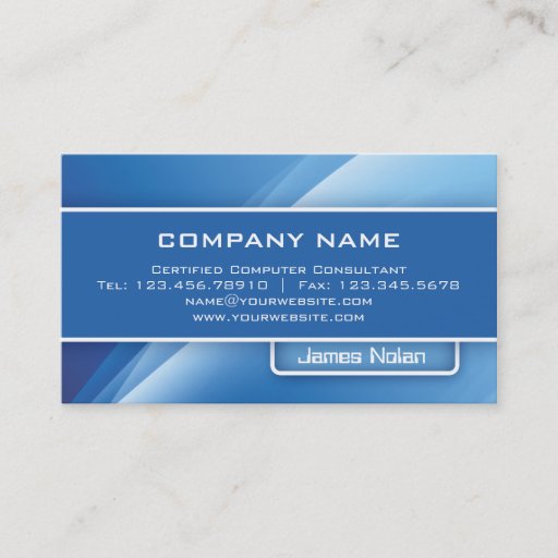 Customizable Computer Business Cards Blue Abstract Rays