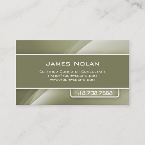 Computer Business Cards Olive Abstract Rays