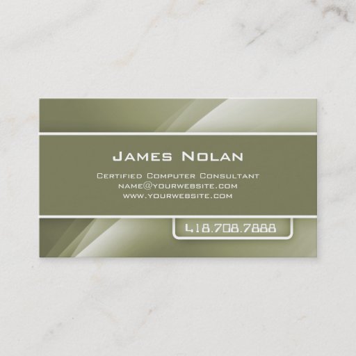 Customizable Computer Business Cards Olive Abstract Rays