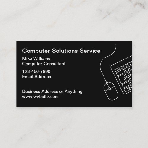 Computer Business Cards Theme Editable Template