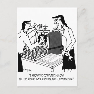 Computer Cartoon 1870 Postcard