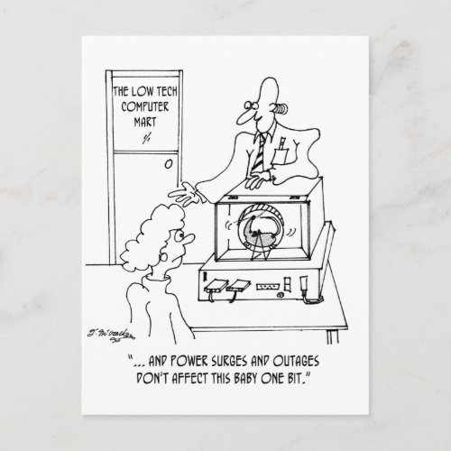 Computer Cartoon 3270 Postcard
