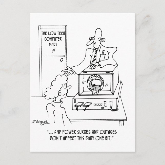 Computer Cartoon 3270 Postcard (Front)