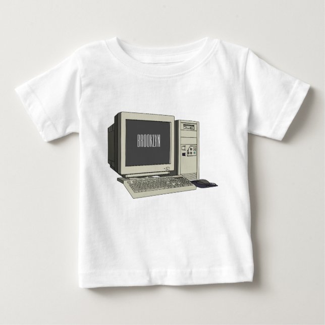Computer cartoon illustration  baby T-Shirt (Front)