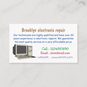 Computer cartoon illustration business card