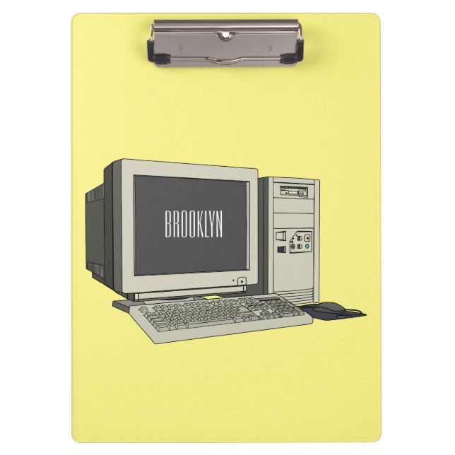Computer cartoon illustration  clipboard (Front)