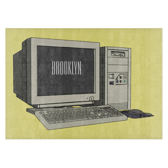 Computer cartoon illustration  cutting board (Front)