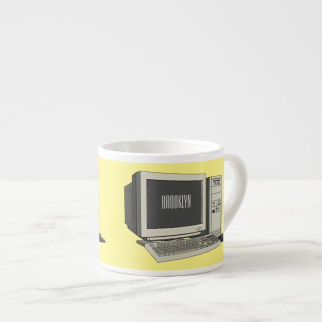 Computer cartoon illustration  espresso cup (Front Right)