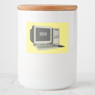 Computer cartoon illustration food label